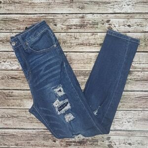 Risen Los Angeles Blue Distressed Womens Jeans Size 5